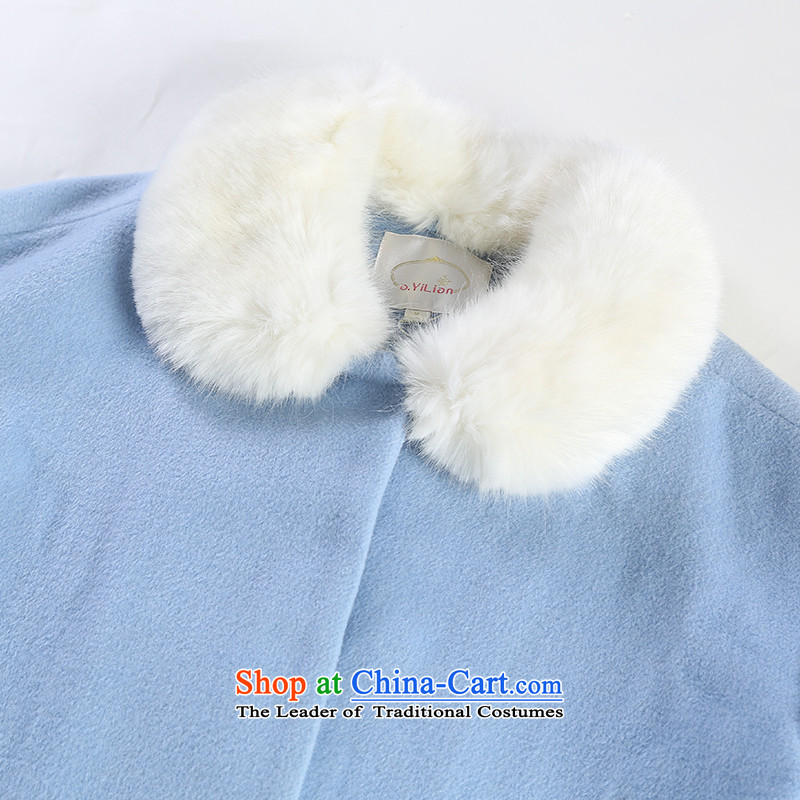 Aida 2015 Winter New Lin removable gross for sweet elegant billowy flounces, under the wool coat jacket CA44297364? Gray Powder Blue , L, Aida Lin (A.YILIAN) , , , shopping on the Internet