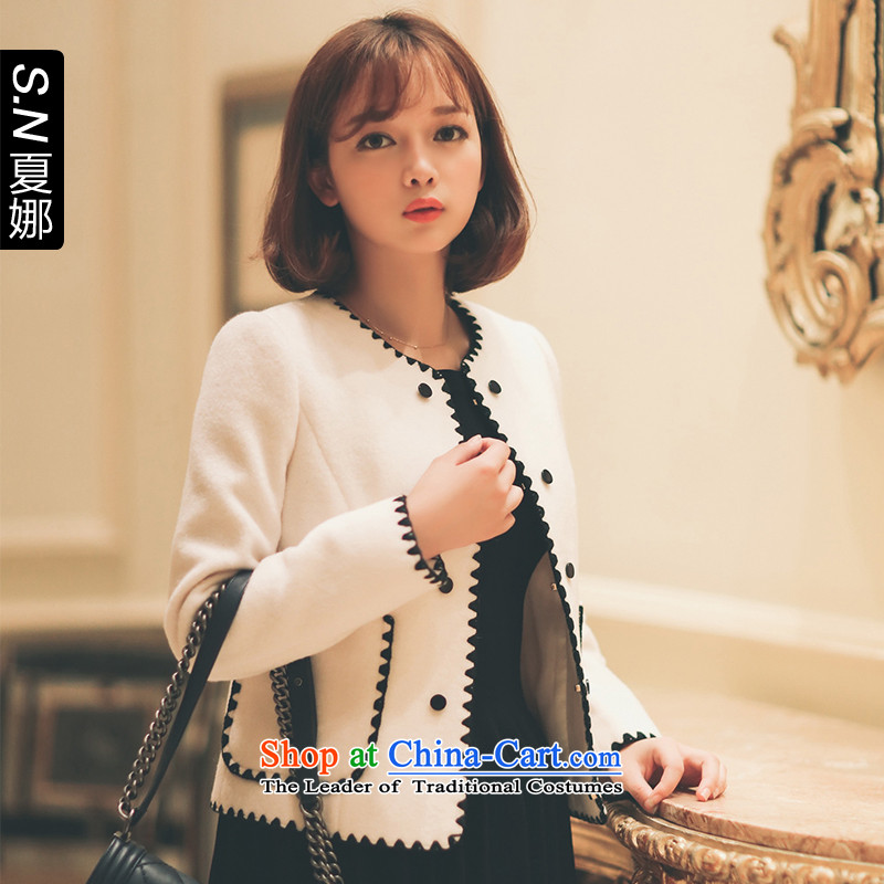 2015 WINTER new line voltage when scurf sub-jacket 254201007 rice white L, Ha-na (shinena) , , , shopping on the Internet
