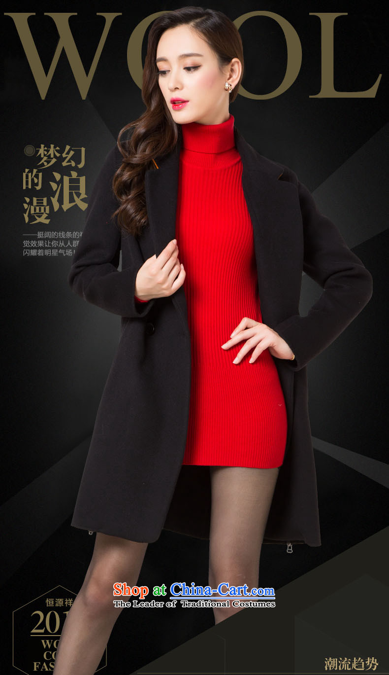 Hengyuan Cheung double-side coats, wool, the full length of the Korean version of the middle-aged wool coat W1527 stylish black L=170 picture, prices, brand platters! The elections are supplied in the national character of distribution, so action, buy now enjoy more preferential! As soon as possible.