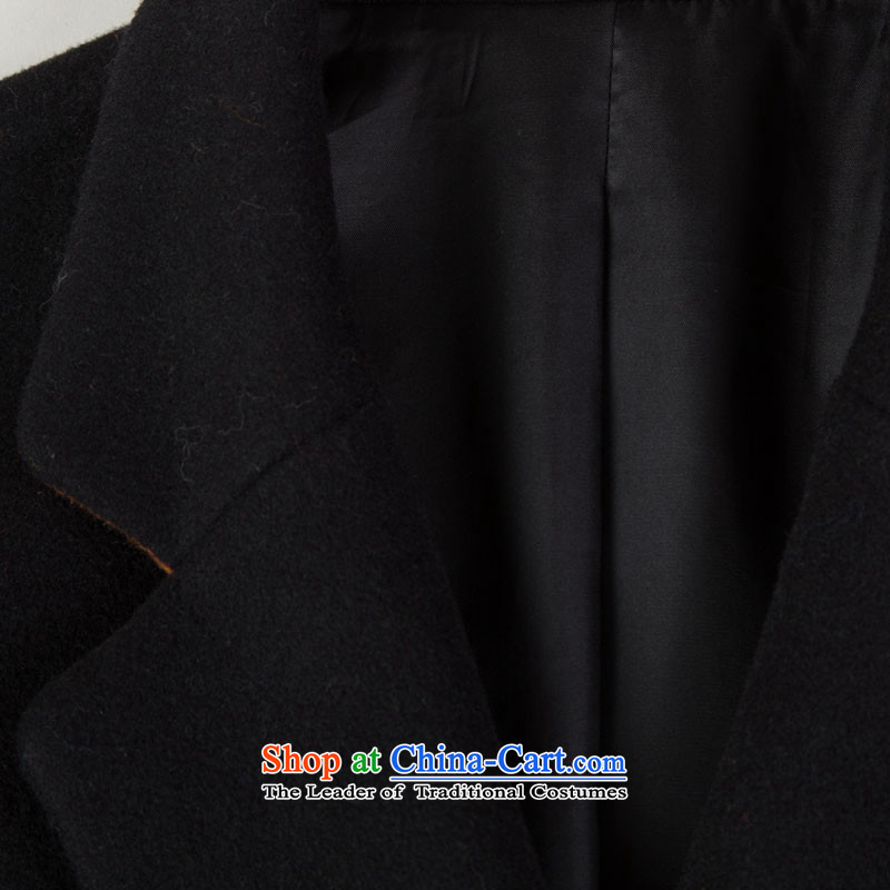 Hengyuan Cheung double-side coats, wool, the full length of the Korean version of the middle-aged wool coat W1527 stylish black L=170, Hengyuan Cheung shopping on the Internet has been pressed.