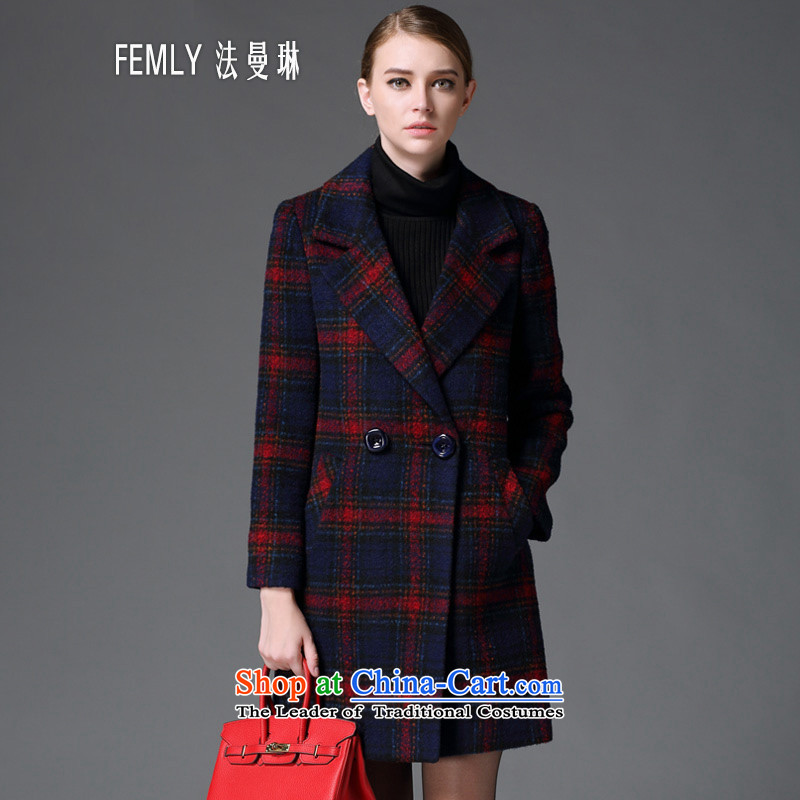  The Law of Cayman's gross FEMLY? Long girls jacket for autumn and winter 2015 new retro Sau San thick children a wool coat 6389 Red Grid , L, law Cayman Lin , , , shopping on the Internet
