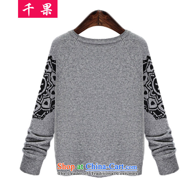 Thousands of fat xl coga women 200 catties thick mm autumn graphics, forming the thin coat thick sister relaxd clothes for larger sweater jacket for autumn and winter 5231 gray 5XL, QIANGUO fruit (thousands) , , , shopping on the Internet