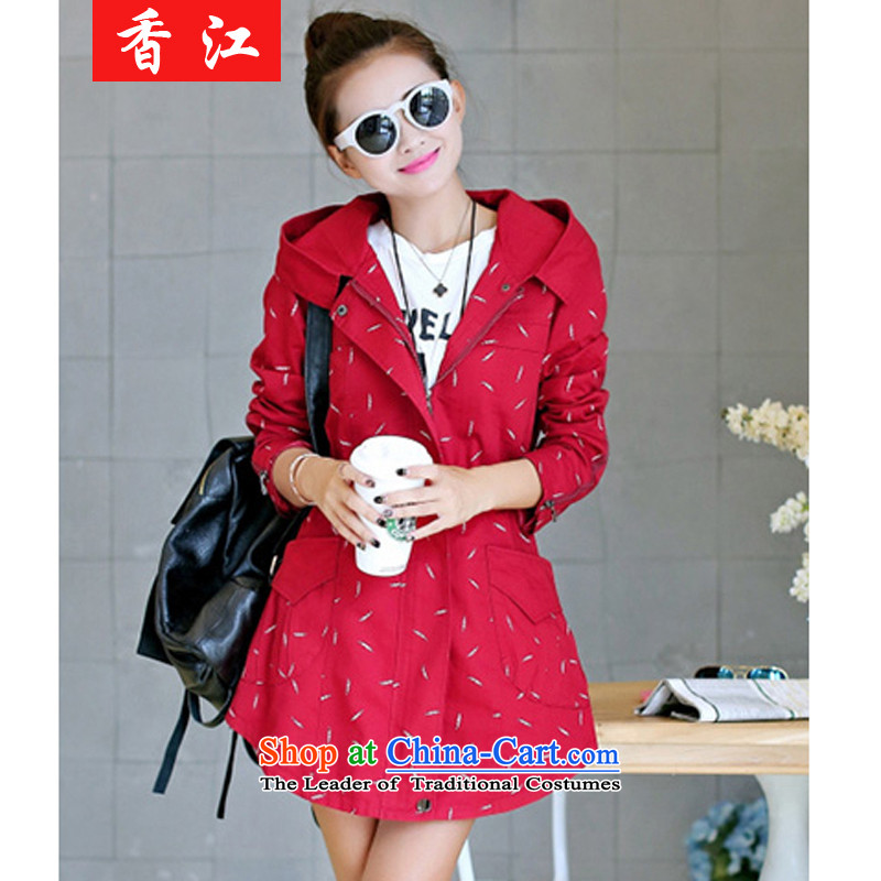 Xiang Jiang to increase women's burden of code 200 MM thick autumn blouses thick sister loose video in thin long wind jacket of Women 9149 thick dark blue larger 5XL, Xiangjiang , , , shopping on the Internet