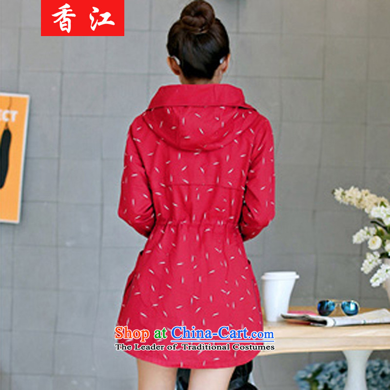 Xiang Jiang to increase women's burden of code 200 MM thick autumn blouses thick sister loose video in thin long wind jacket of Women 9149 thick dark blue larger 5XL, Xiangjiang , , , shopping on the Internet