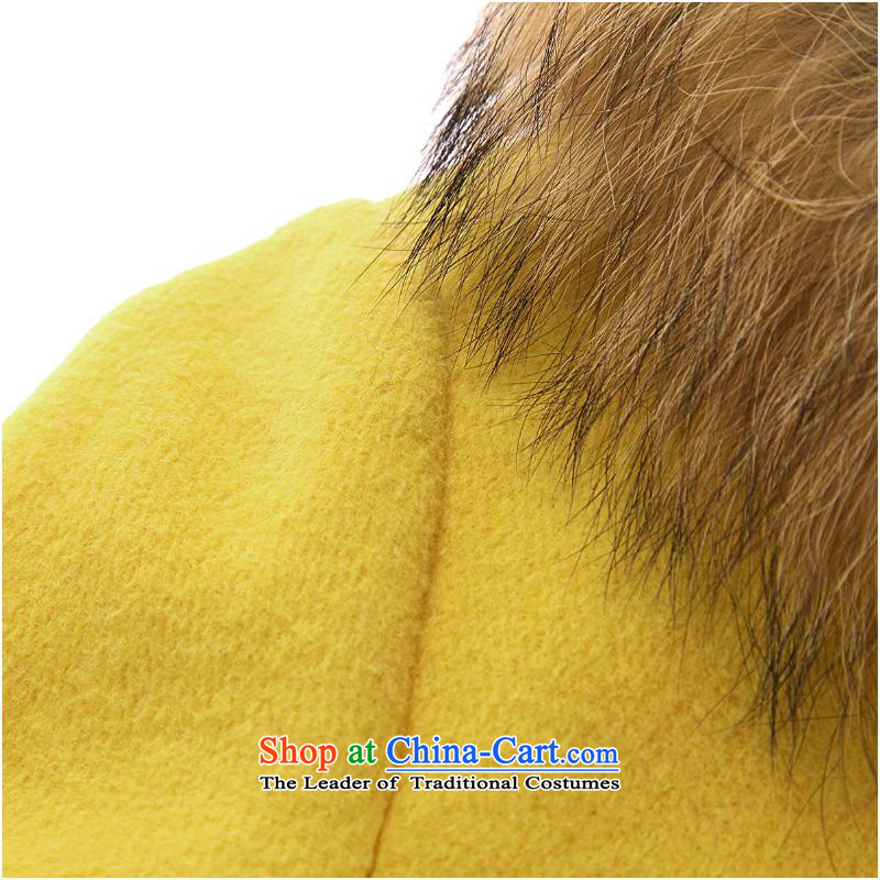 Chaplain who winter clothing new women's elegant solid color can be shirked their daughter gross for straight hair long-sleeved yellow 175/96A/XXL, coat?/ The Mai-Mai shopping on the Internet has been pressed.
