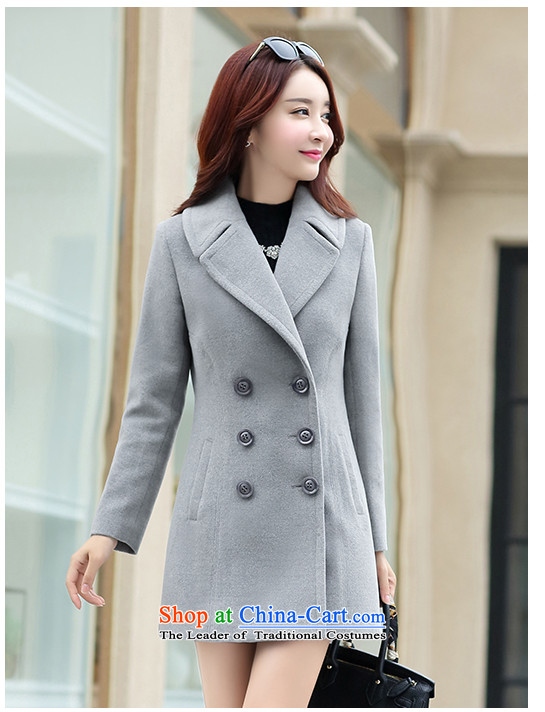 Korea, Model  2015 Autumn new Korean female decorated, in the body of this gross coats female 1017 gray XL Photo, prices, brand platters! The elections are supplied in the national character of distribution, so action, buy now enjoy more preferential! As soon as possible.