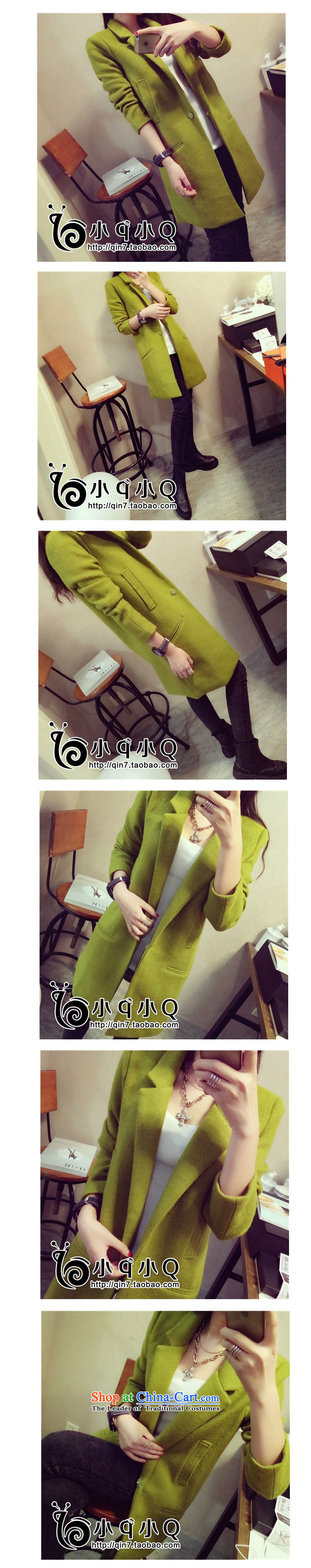 7 Horses Dragon   2015 Korean autumn and winter new Korean version is a long suit coats gross flows N6236 jacket? green L picture, prices, brand platters! The elections are supplied in the national character of distribution, so action, buy now enjoy more preferential! As soon as possible.