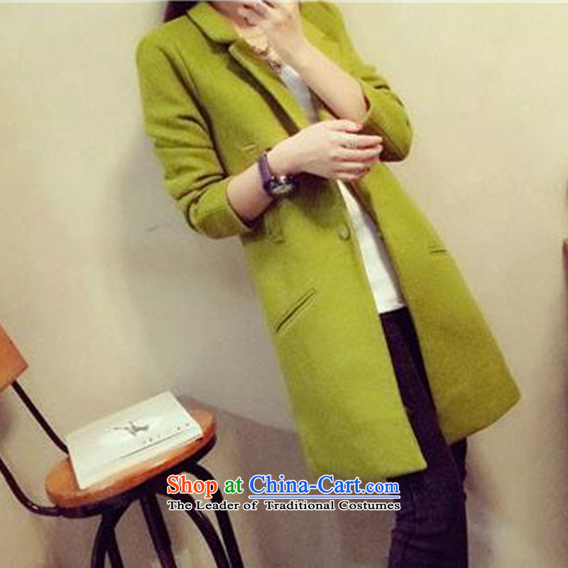 7 Horses Dragon   2015 Korean autumn and winter new Korean version is a long suit coats gross flows N6236 jacket? Green , L, Louis 7 Horses Yong (LOUISEPTLONG) , , , shopping on the Internet