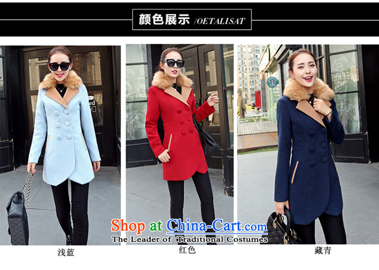 Load the new Korean autumn version of large lapel pin video thin wild with double-emulation for women 9523 gross coats of Cyan XL Photo, prices, brand platters! The elections are supplied in the national character of distribution, so action, buy now enjoy more preferential! As soon as possible.