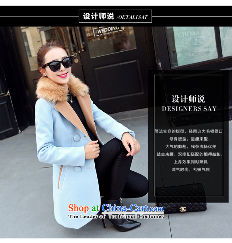 Load the new Korean autumn version of large lapel pin video thin wild with double-emulation for women 9523 gross coats of Cyan XL Photo, prices, brand platters! The elections are supplied in the national character of distribution, so action, buy now enjoy more preferential! As soon as possible.