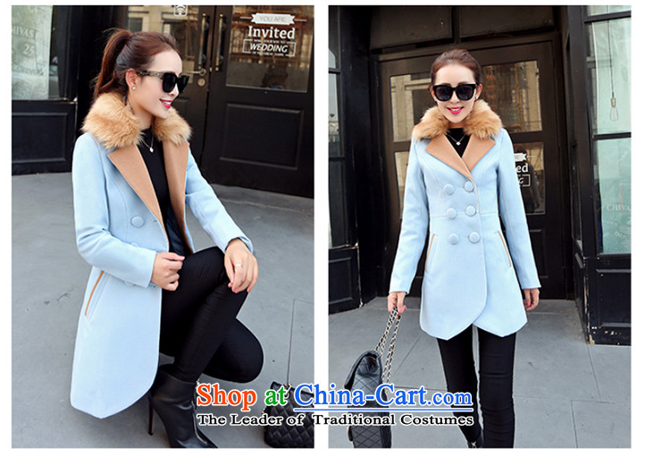 Load the new Korean autumn version of large lapel pin video thin wild with double-emulation for women 9523 gross coats of Cyan XL Photo, prices, brand platters! The elections are supplied in the national character of distribution, so action, buy now enjoy more preferential! As soon as possible.
