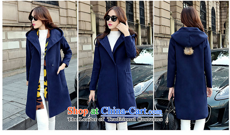 2015 Autumn and winter new Korean jacket coat in gross? long cap stylish pure color coats female 1713? pink M picture, prices, brand platters! The elections are supplied in the national character of distribution, so action, buy now enjoy more preferential! As soon as possible.