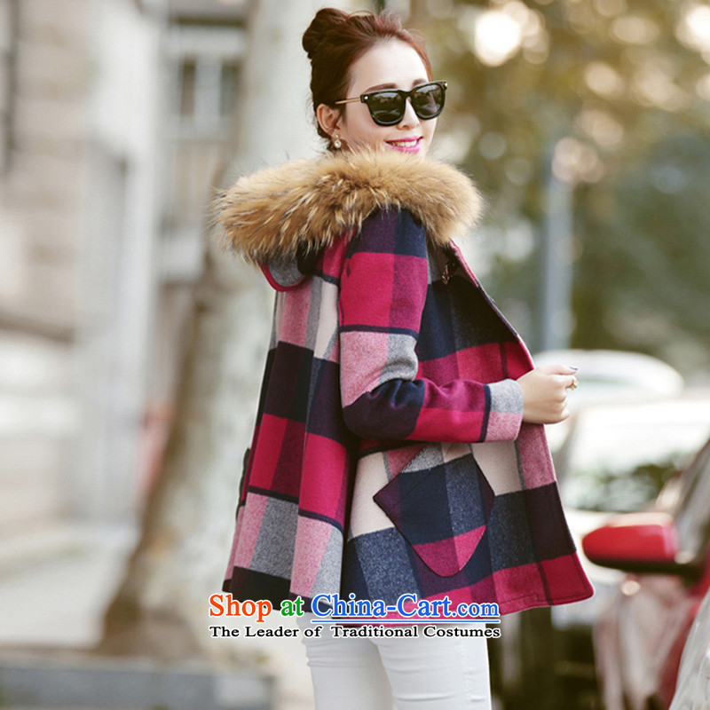 The law was the 2015 Winter Qi new stylish Korean short, grid-Nagymaros collar Sau San video thin hair? a jacket coat female autumn and winter picture color M, Mr. Qi in Dili and the law (fash-modi) , , , shopping on the Internet