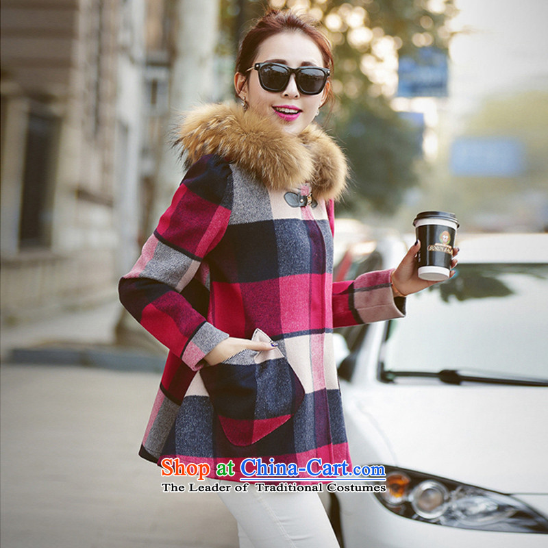 The law was the 2015 Winter Qi new stylish Korean short, grid-Nagymaros collar Sau San video thin hair? a jacket coat female autumn and winter picture color M, Mr. Qi in Dili and the law (fash-modi) , , , shopping on the Internet