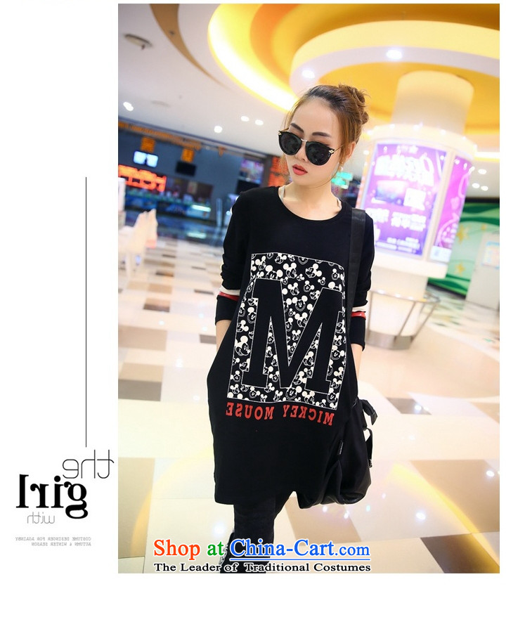 Load New autumn 2015 Korean Version to increase women's code thick MM loose T shirt thick, Hin Thin Layer Shirt thick sister 200 catties. long black shirt XXXXXL forming the picture, prices, brand platters! The elections are supplied in the national character of distribution, so action, buy now enjoy more preferential! As soon as possible.