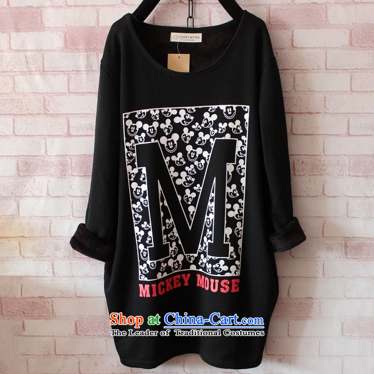 Load New autumn 2015 Korean Version to increase women's code thick MM loose T shirt thick, Hin Thin Layer Shirt thick sister 200 catties. long black shirt XXXXXL forming the picture, prices, brand platters! The elections are supplied in the national character of distribution, so action, buy now enjoy more preferential! As soon as possible.
