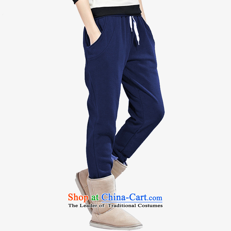 For M- 2015 XL women Fall/Winter Collections new to intensify the lint-free thick casual pants Harun trousers Y1153 3XL, blue-collar-m , , , shopping on the Internet