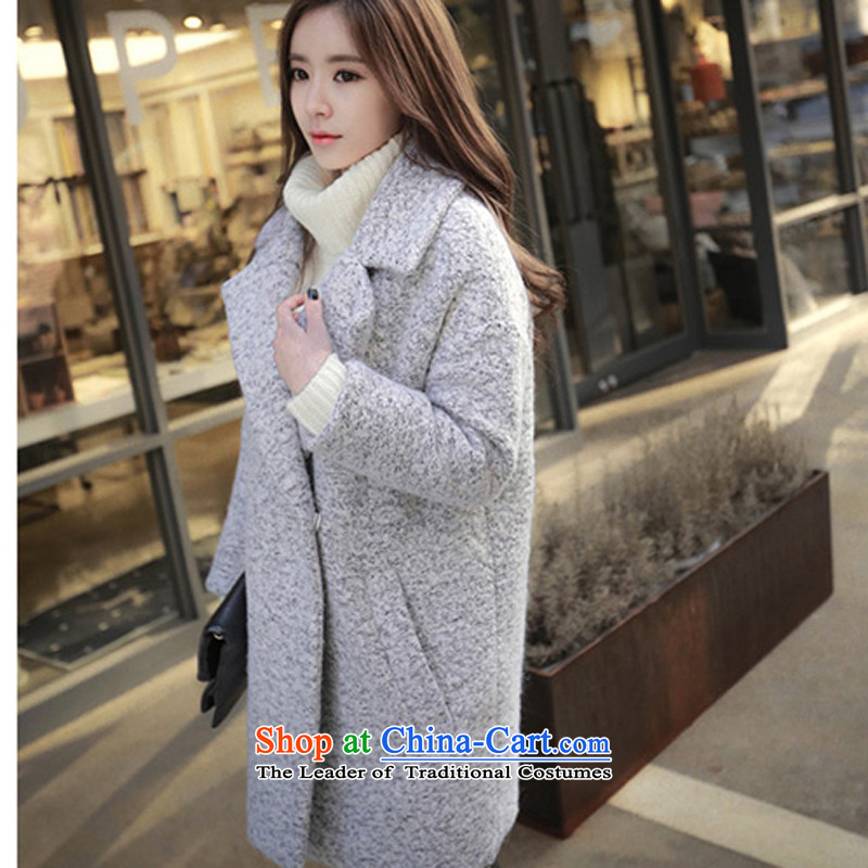 Javier cano 2015 winter clothing Korean Sau San-gross? coats cocoon female autumn) long thick wool a gray jacket m,javier cano,,, shopping on the Internet