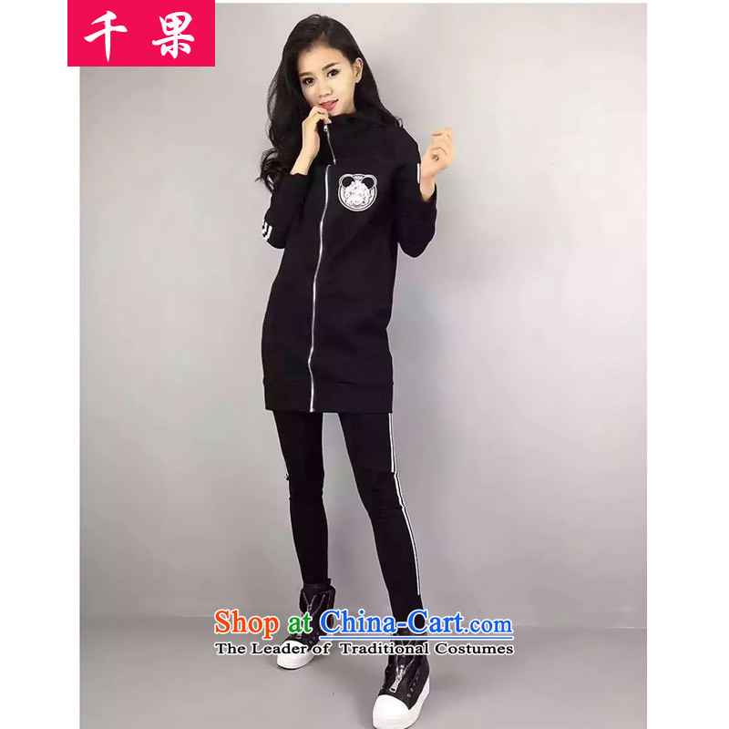Thousands of autumn 2015 a new fruit, extra-thick mm female wind jacket video thin two kits 200 catties thick sister sports and leisure 5230 Black 5XL, QIANGUO fruit (thousands) , , , shopping on the Internet