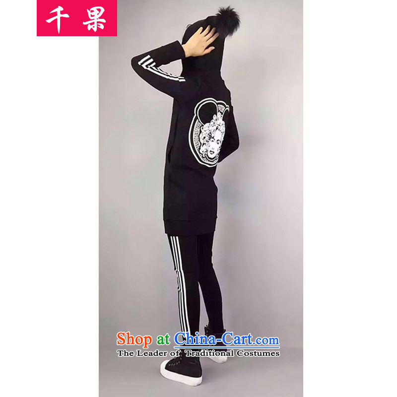 Thousands of autumn 2015 a new fruit, extra-thick mm female wind jacket video thin two kits 200 catties thick sister sports and leisure 5230 Black 5XL, QIANGUO fruit (thousands) , , , shopping on the Internet