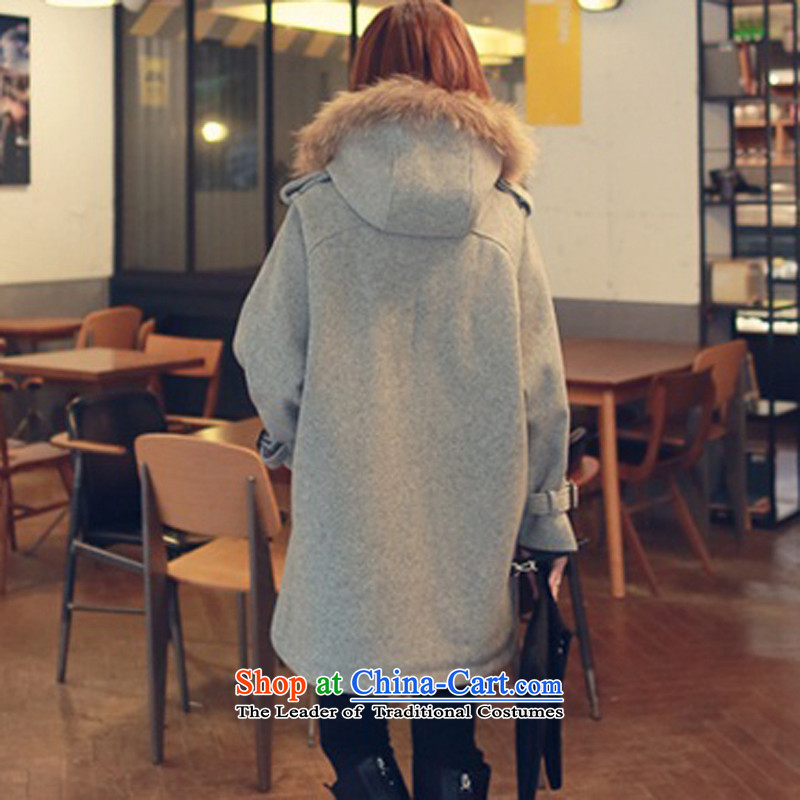 Javier cano2015 autumn and winter in New Long Nuclear Sub for gross a wool coat Korean loose video thin hair? female thick gray jacket coat l,javier cano,,, shopping on the Internet
