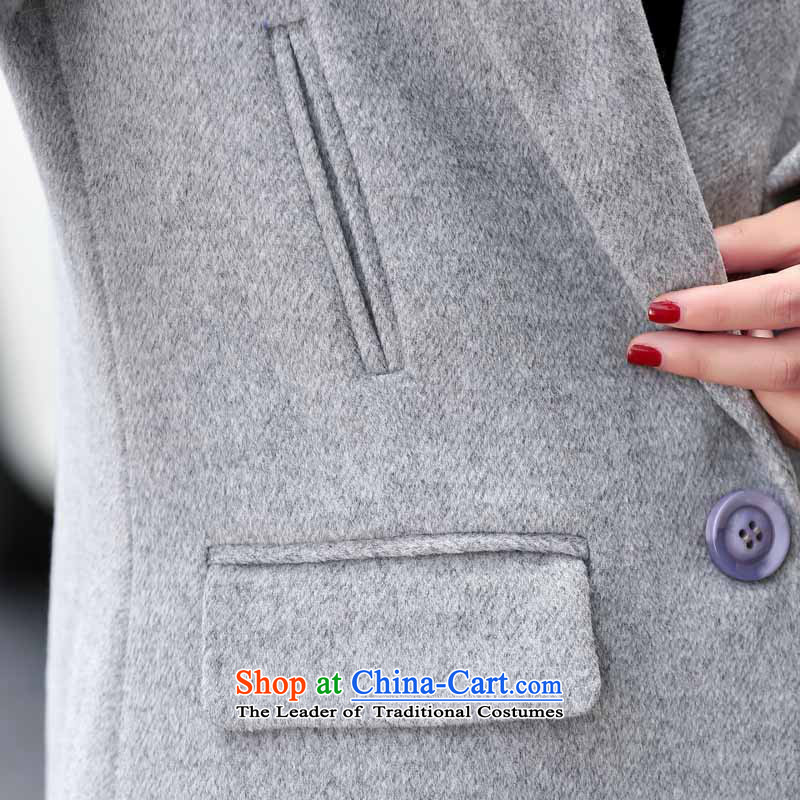 The Dragon Culture 2015 autumn and winter new coats, wool? long jacket, four-color light gray , L, Jeon Yong-cultural , , , shopping on the Internet