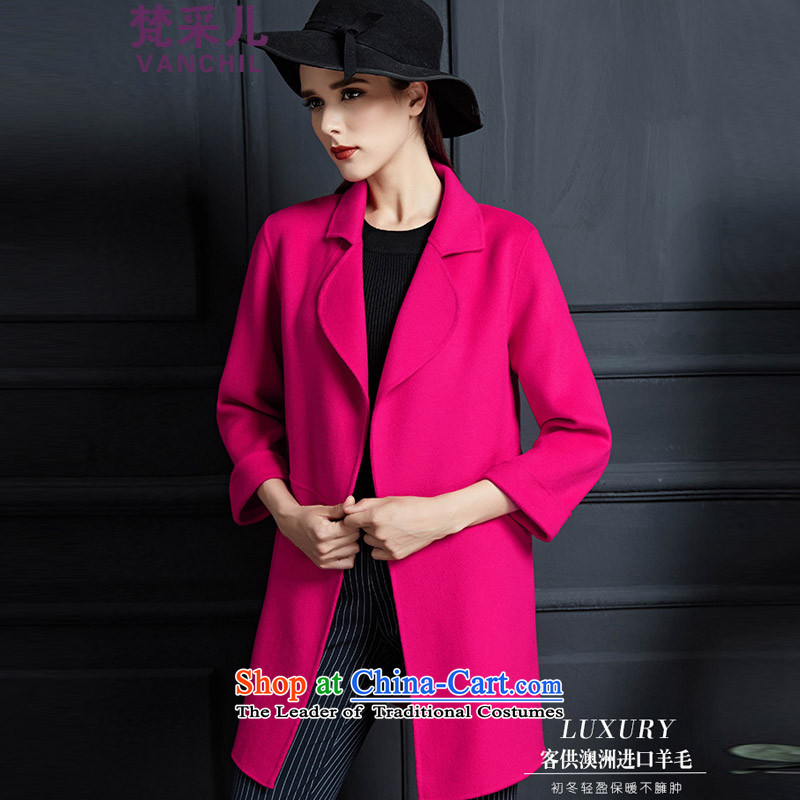 Van Gogh Cherrie Ying 2015 Autumn In New Ms. long straight hair? jacket plain manual high-end 2-sided woolen coat 8561 IN RED M, Van Gogh Cherrie Ying (VANCHIL) , , , shopping on the Internet