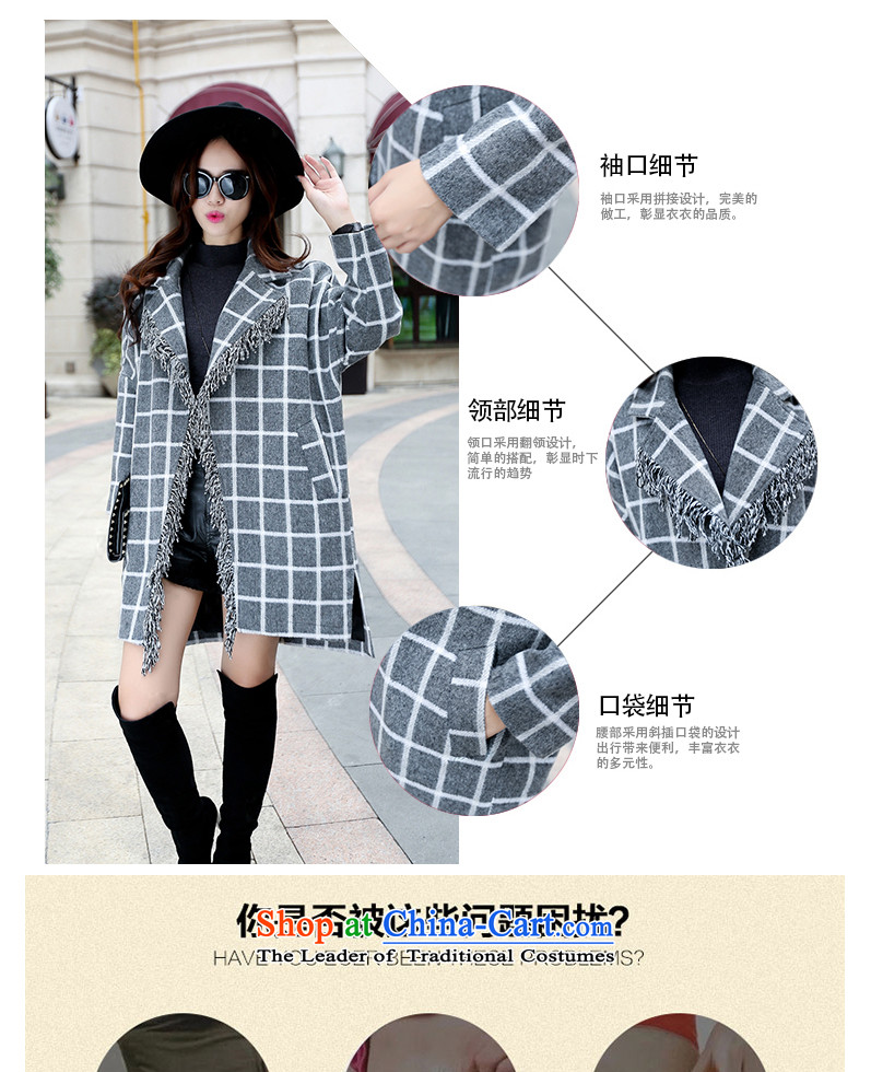 Fresh air in the autumn of 2015, the gross new coats of ladies in this long Korean navy blue jacket? gross grid L pictures, prices, brand platters! The elections are supplied in the national character of distribution, so action, buy now enjoy more preferential! As soon as possible.