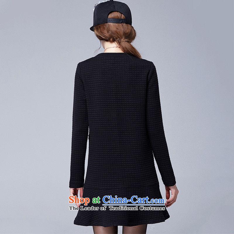 Rui Mei to 2015 to increase the number of ladies Fall/Winter Collections new stylish and simple long-sleeved dresses N1305 2XL, Rui Mei be black (RIUMILVE) , , , shopping on the Internet