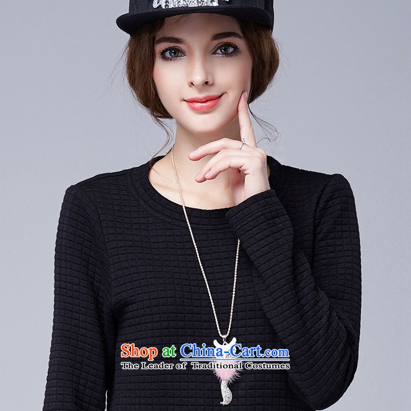 Rui Mei to 2015 to increase the number of ladies Fall/Winter Collections new stylish and simple long-sleeved dresses N1305 2XL, Rui Mei be black (RIUMILVE) , , , shopping on the Internet