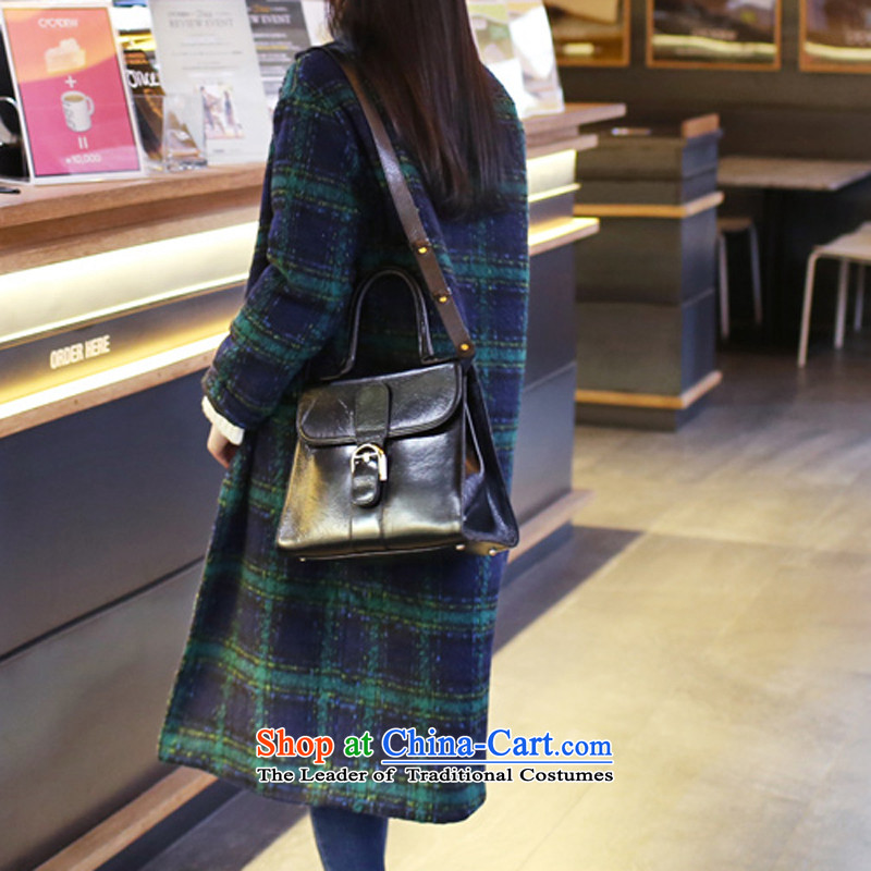 Javier cano 2015 Fall/Winter Collections in the New England long thick hair?   grid relaxd retro jacket gross coats female Green Grid? The cotton m,javier cano,,, shopping on the Internet