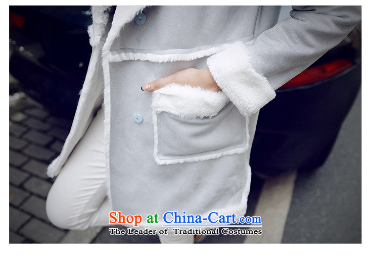 As of 2015, poetry of winter clothing New Sau San lapel in long Lamb Wool coat stitching jacket female yjm8047 gray S picture, prices, brand platters! The elections are supplied in the national character of distribution, so action, buy now enjoy more preferential! As soon as possible.