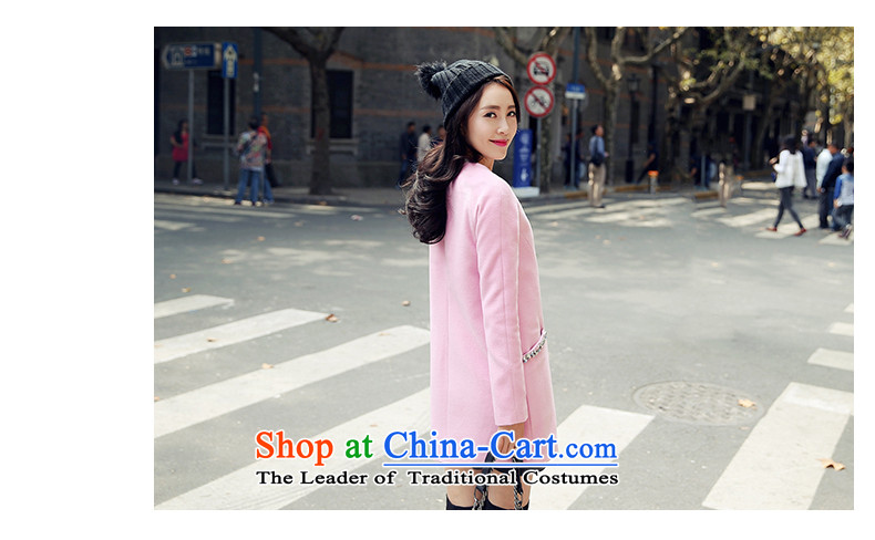 The dragon culture Korean girls coats wool? long jacket, 2015 autumn and winter new small wind cocoon-heung-pink long-sleeved M picture, prices, brand platters! The elections are supplied in the national character of distribution, so action, buy now enjoy more preferential! As soon as possible.