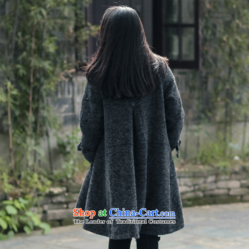 The sub-cotton linen 2015 winter new coats, wool? long warm casual relaxd larger wool coat 15198? black with gray M Sub-the cotton linen , , , shopping on the Internet