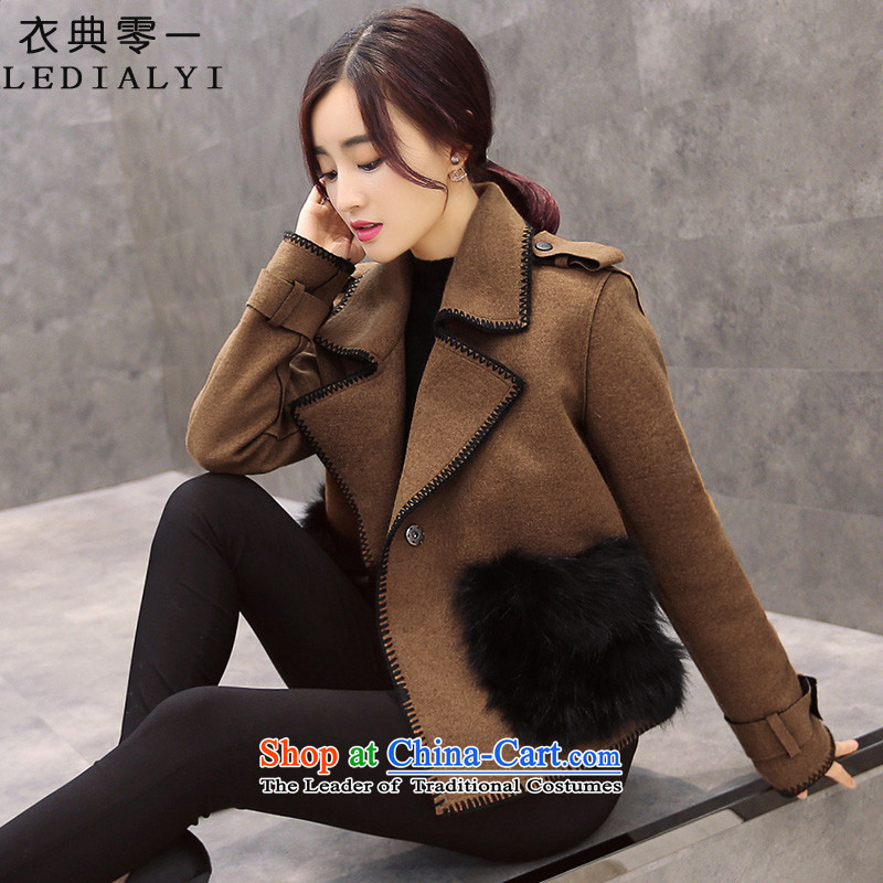 Yi code 12.01 2015 Fall/Winter Collections Of new women's Korean cloak double-side gross shortage of female jacket? han bum small wind-coats of incense jacket and Color Code (12.01 XL, Yi LEDIALYI) , , , shopping on the Internet
