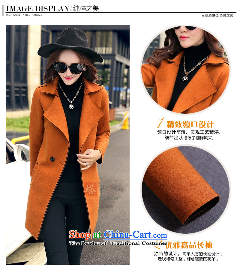 Dan JIE SHI MAO? 2015 autumn and winter coats female Korean version of the new long wool coat windbreaker women? jacket orange XL Photo, prices, brand platters! The elections are supplied in the national character of distribution, so action, buy now enjoy more preferential! As soon as possible.