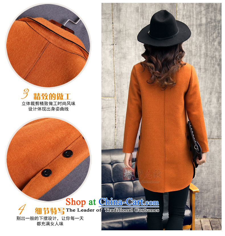 Dan JIE SHI MAO? 2015 autumn and winter coats female Korean version of the new long wool coat windbreaker women? jacket orange XL Photo, prices, brand platters! The elections are supplied in the national character of distribution, so action, buy now enjoy more preferential! As soon as possible.