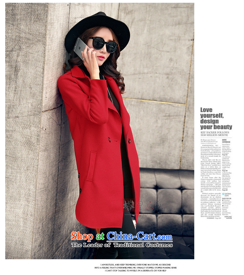 Dan JIE SHI MAO? 2015 autumn and winter coats female Korean version of the new long wool coat windbreaker women? jacket orange XL Photo, prices, brand platters! The elections are supplied in the national character of distribution, so action, buy now enjoy more preferential! As soon as possible.