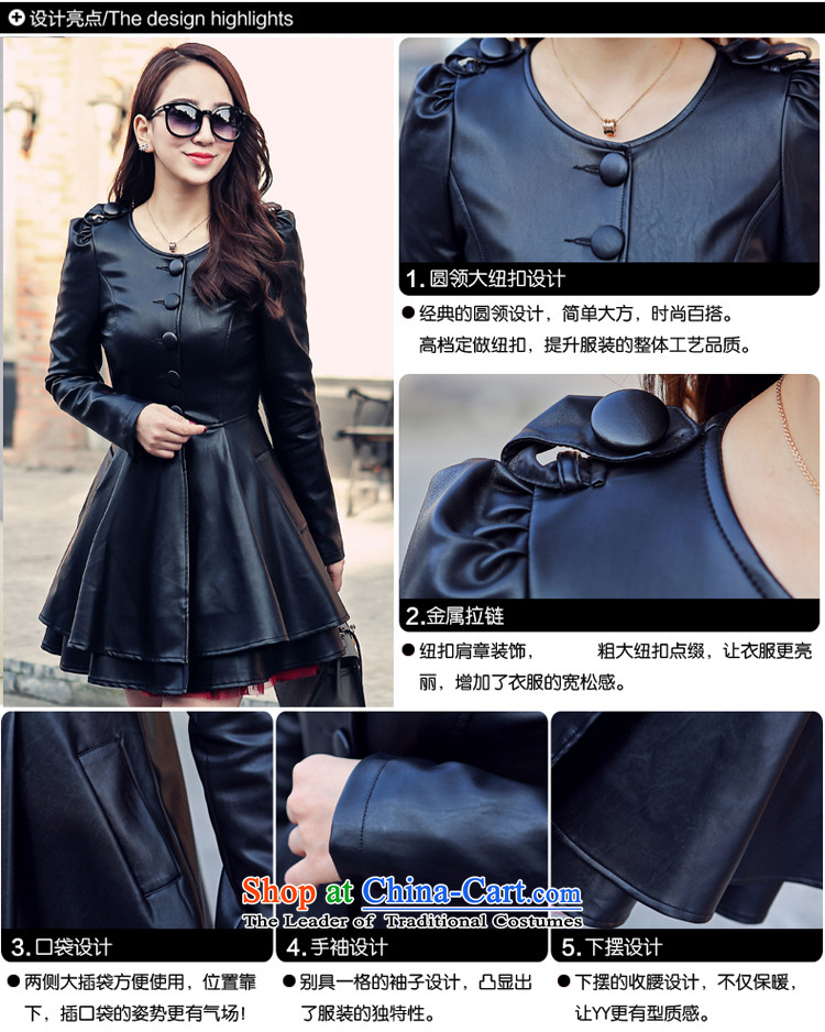  The Korean version of the female ZORMO TO XL PU long jacket, thick mm double-thick leather jacket, under the black 6XL 200-230 catty picture, prices, brand platters! The elections are supplied in the national character of distribution, so action, buy now enjoy more preferential! As soon as possible.