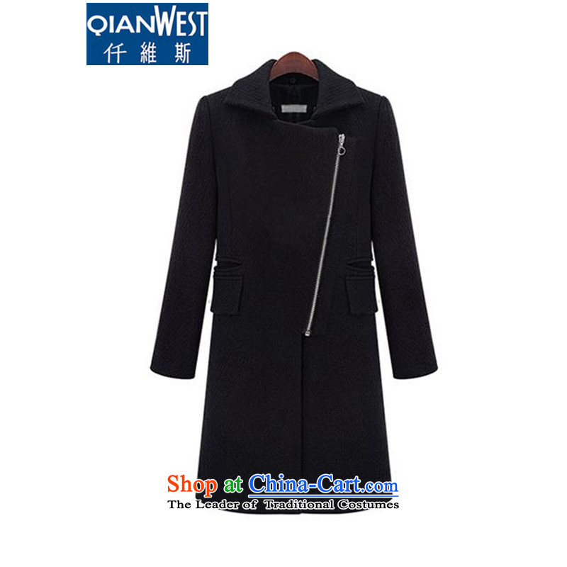 The Scarlet Letter, larger female thick sister autumn and winter coats 2015 autumn and winter? New larger female western style thick mm black hair for gross?) 3XL thick black jacket recommended weight, the scarlet letter 140-160 characters (QIANWEISI) , , , shopping on the Internet