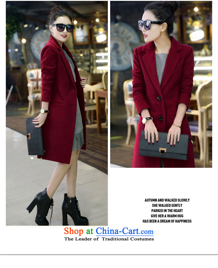 Verisign poem Economy Gross? 2015 autumn and winter coats female new Korean Sau San large thin video feed windbreaker in this long a wool coat wine red M picture, prices, brand platters! The elections are supplied in the national character of distribution, so action, buy now enjoy more preferential! As soon as possible.
