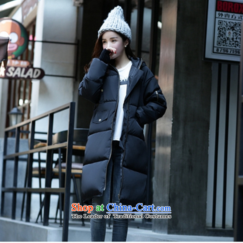 2015 winter clothing new Korean version of large numbers of ladies in MM thick long thick cotton clothing is a loose thick, Hin thin cotton coat of thick sister students down jacket XXXL, Black Witch (YOJINJN) , , , shopping on the Internet