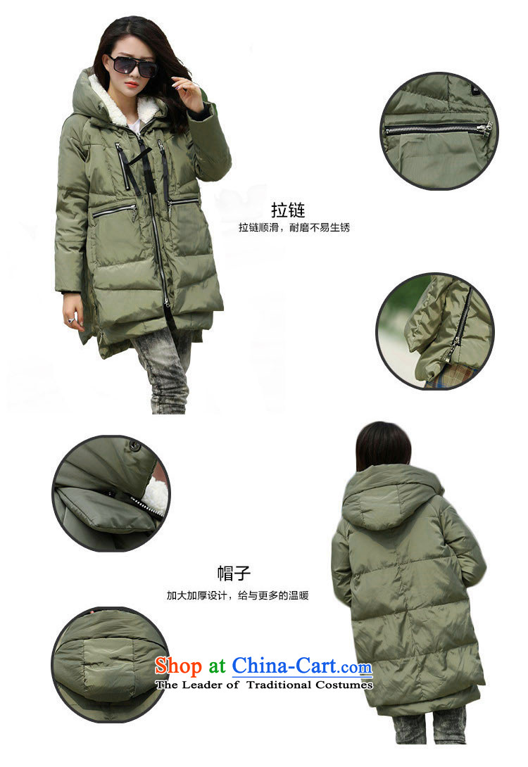 2015 winter clothing new Korean version of large numbers of ladies thick MM loose, Hin thin, thick cotton-thick sister in long thick cotton coat winter with cap down jacket Army Green XXXL163-190 catty picture, prices, brand platters! The elections are supplied in the national character of distribution, so action, buy now enjoy more preferential! As soon as possible.