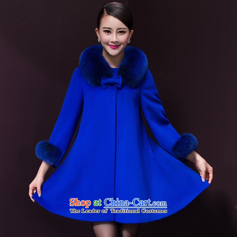 M 姂 2015 for women in new long large women's gross? 9239 female blue coat  XL, M 姂 shopping on the Internet has been pressed.