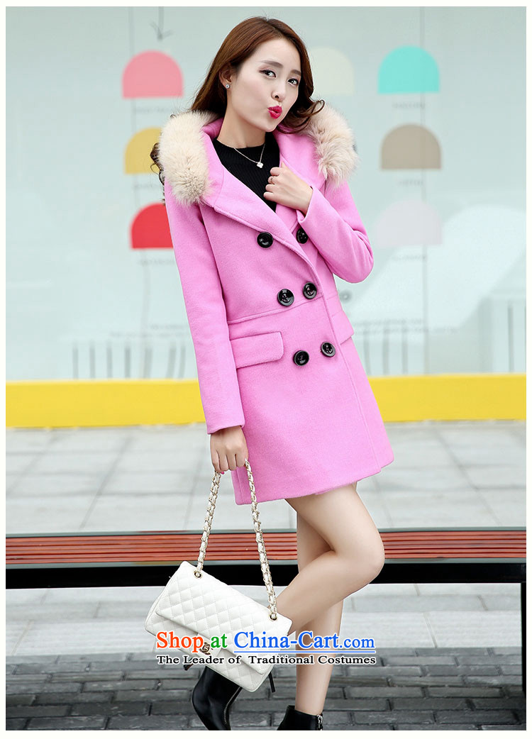 The angels in 2015 autumn and winter Pik new Korean female jacket is thick hair, long hair collar cashmere overcoat won a peach (with a gross collar) M picture, prices, brand platters! The elections are supplied in the national character of distribution, so action, buy now enjoy more preferential! As soon as possible.