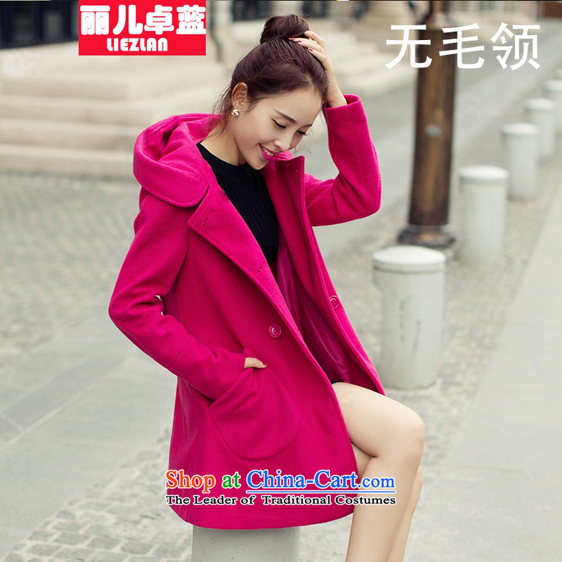 Doris Cheuk-blue 2015 autumn and winter new gross female Korean jacket? In the long hair collar overcoat wind clothes in red (gross) for M, Doris Cheuk-lam , , , shopping on the Internet