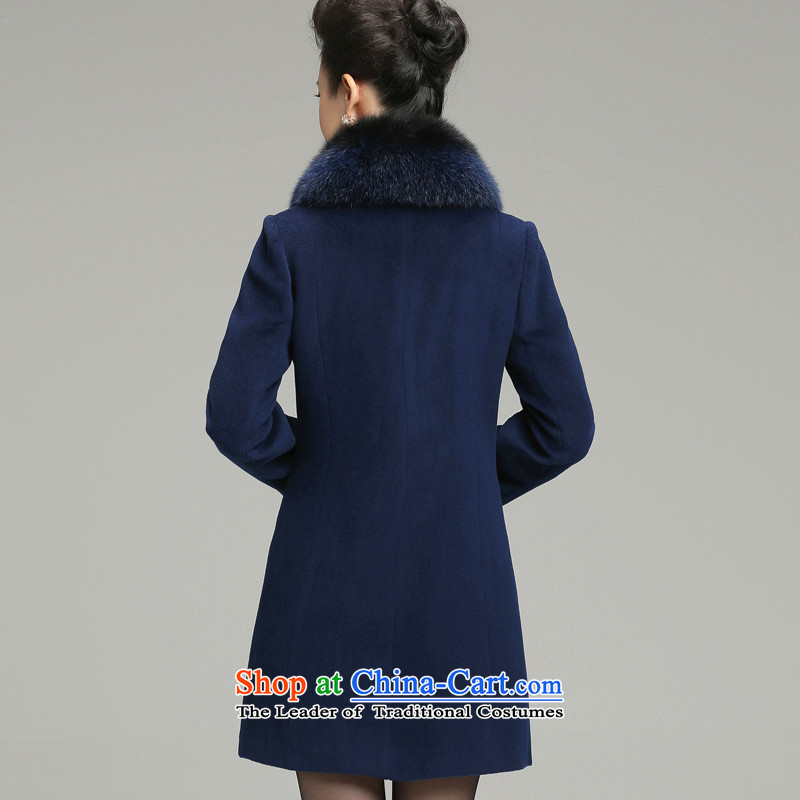The Advisory Committee recalls that a non-cashmere cloak of female 2015 winter clothing new wool a wool coat female fox gross for woolen coat female temperament gross? female blue XXL, coats recalled that the Advisory Committee of the child-care (yishangm