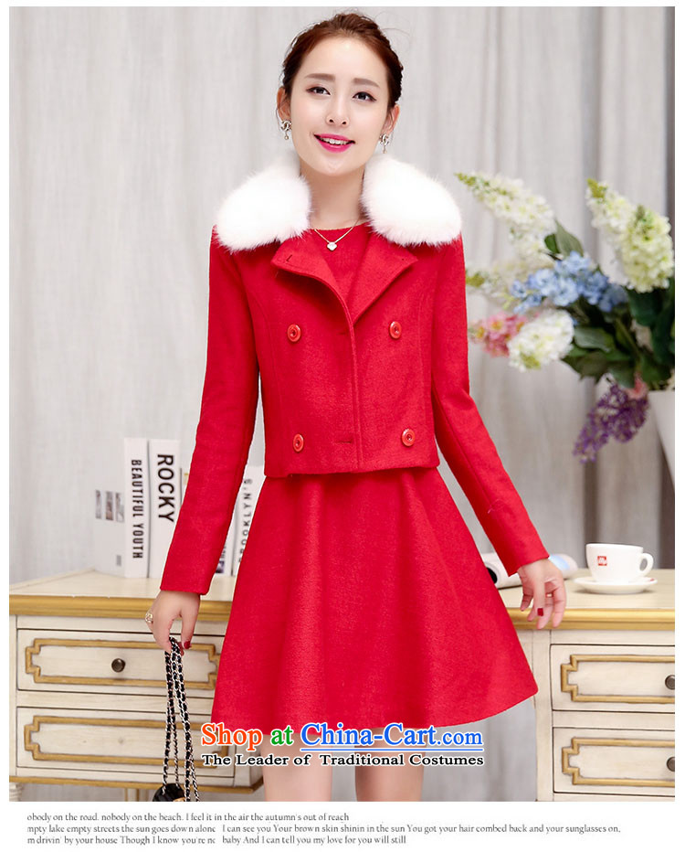 Sin has 2015 winter clothing new Korean citizenry video thin solid color two kits stylish dresses girls 