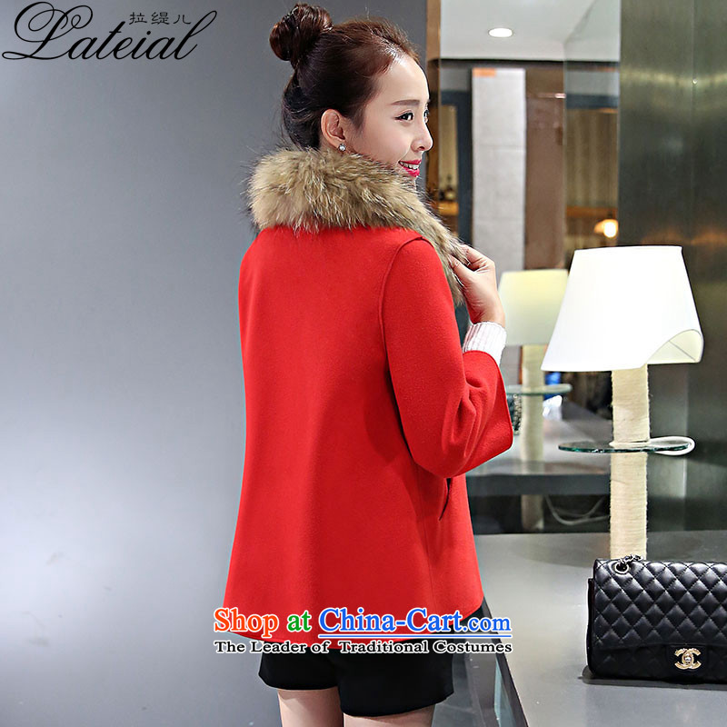 Pull economy- 2015 autumn and winter new women's winter coats female hair)?? Korean jacket for the mantle of Sau San Nagymaros a wool coat 6200 red , L-down economy (lateial) , , , shopping on the Internet