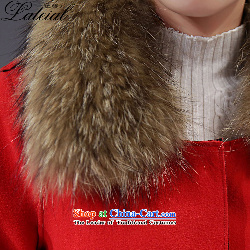 Pull economy- 2015 autumn and winter new women's winter coats female hair)?? Korean jacket for the mantle of Sau San Nagymaros a wool coat 6200 red , L-down economy (lateial) , , , shopping on the Internet
